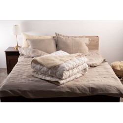 Олекотена завивка Тhe Woolland Wool_Linen, бяла