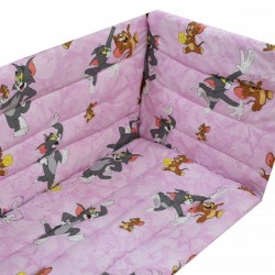 Обиколник за бебешка кошара Tom and Jerry Pink