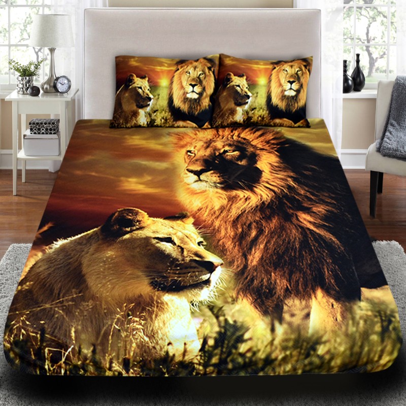 3D спално бельо с Животни, Lions