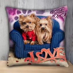 3D декоративна възглавничка LOVE ЙОРКИ