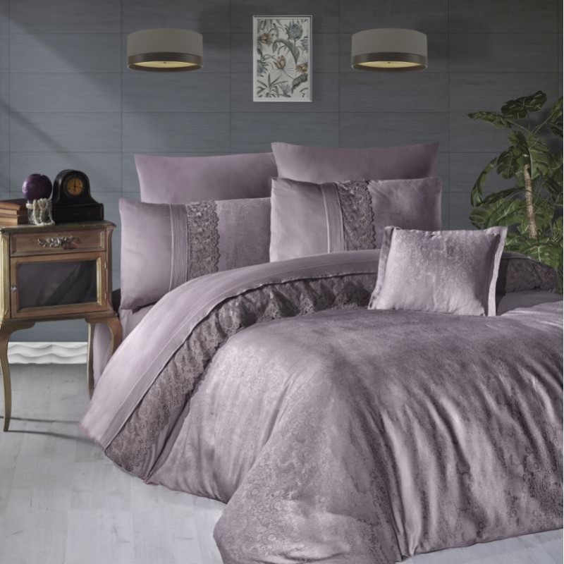 Луксозно спално бельо VIP сатен FLORENZA LILAC