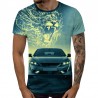 3D Мъжка тениска Car 6856 + надпис