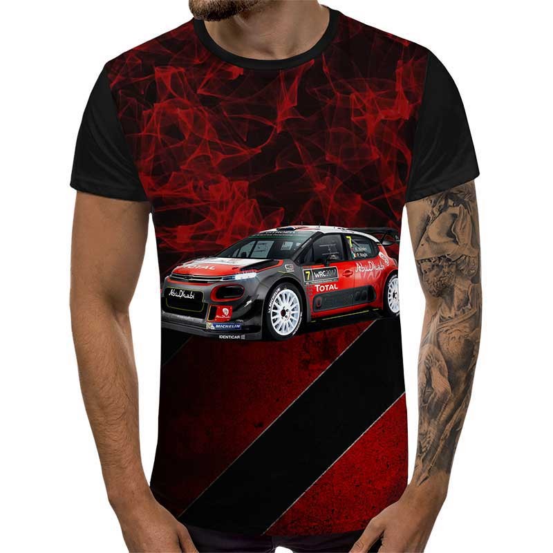 3D Мъжка тениска Car 6847 + надпис