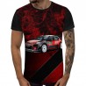 3D Мъжка тениска Car 6847 + надпис