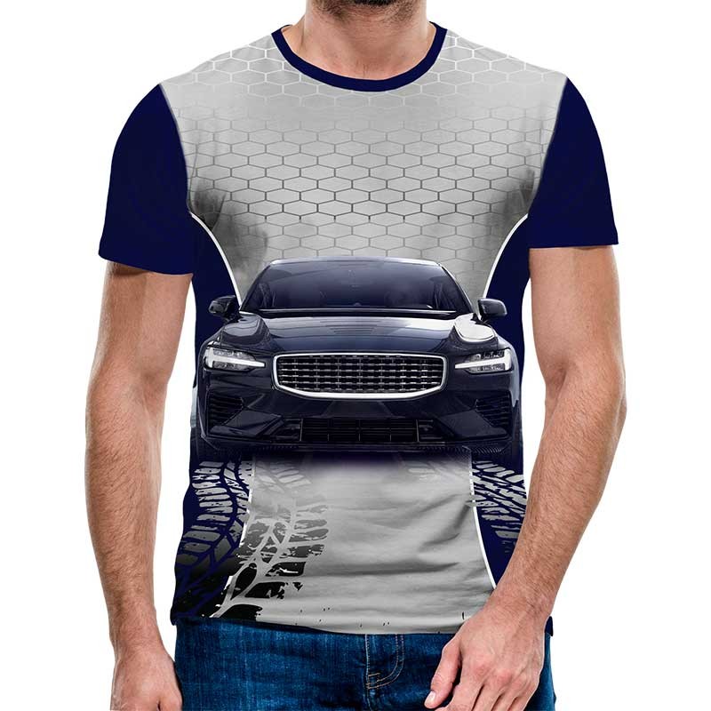 3D Мъжка тениска Car 6817 + надпис