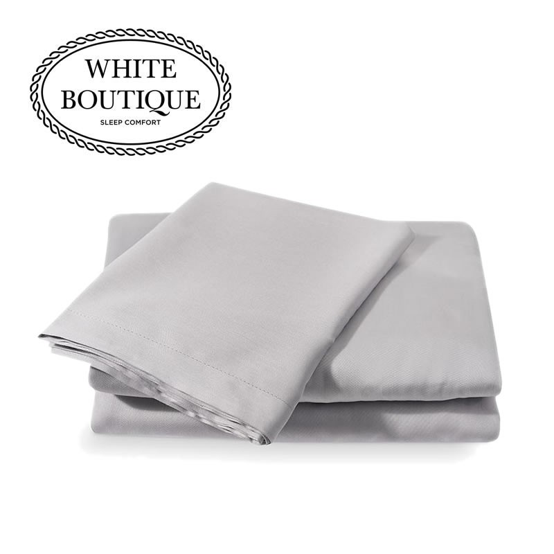 Чаршаф с ластик памучен сатен White Boutique Сив 27см.