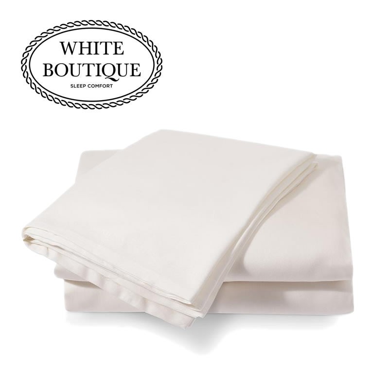 Чаршаф с ластик памучен сатен White Boutique екрю 27см.