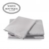Чаршаф с ластик памучен сатен White Boutique Сив 37см.