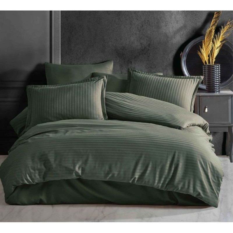 Спално бельо памучен сатен Uni, Green.V1 Khaki