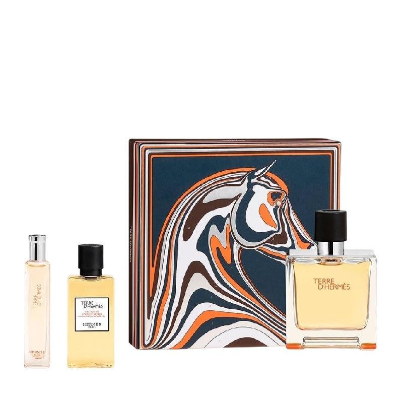 Hermès Terre d'Hermes Parfum /мъжки/ Комплект - Parfum 75 ml + Parfum 15 ml + sh/gel 40 ml